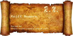 Reiff Nemere névjegykártya